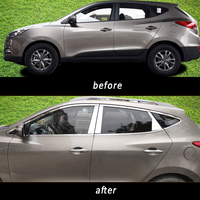 Décorations de vitres de voiture en acier inoxydable pour Hyundai Ix35 2010 2011 2012 2013 2014 2015 2016 2017 Tucson, kit de style automobile