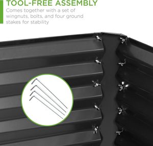 Rustproof Galvanized Raised Garden Bed DIY Assemble Black Silver Custom Metal <b>Planter</b> For Backyard <b>Vegetable</b> Herb Flower - Product Image 3