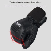 Gants de ski trois doigts en peau de mouton imperméables, chauds et épais, pour sports d'hiver en extérieur, équipement de ski transfrontalier pour hommes et femmes