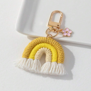 <span class=keywords><strong>Porte</strong></span>-clés Bohème de Haute Qualité avec Pompons, Fait Main, Breloque Téléphone Fille, Pendentif Sac, Anneau de Clés Tressé - Product Image 2