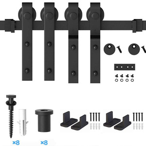 <span class=keywords><strong>Kit</strong></span> complet <span class=keywords><strong>de</strong></span> quincaillerie pour <span class=keywords><strong>porte</strong></span> <span class=keywords><strong>coulissante</strong></span> minimaliste à monorail superposé, avec rail suspendu en acier au carbone - Product Image 2
