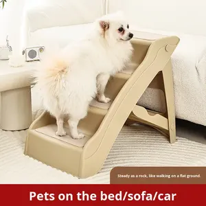 Échelle pliable <span class=keywords><strong>pour</strong></span> animaux de compagnie en plastique <span class=keywords><strong>pour</strong></span> chien et <span class=keywords><strong>chat</strong></span> - Certifiée BPA - Forte capacité de charge - <span class=keywords><strong>Pour</strong></span> lit, canapé et voiture - Product Image 3