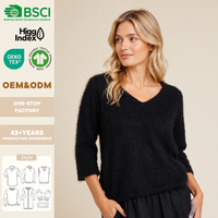 Pull en tricot à col en V neuf, confortable et luxueux pour femme, idéal pour toutes les occasions