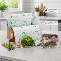 Paquete Aislante Personalizado DR Ecológico, de Grado Alimenticio, Biodegradable, con Forro Térmico de Lana, para Alimentos Congelados, para Entrega en Supermercados