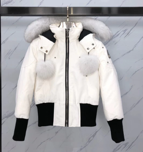 Veste d'hiver pour femme style couple avec col en fourrure de renard, veste bomber - Product Image 2