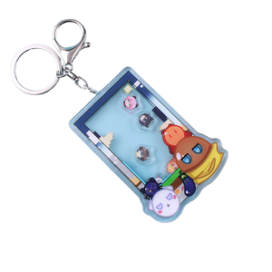 High Quality Eco-Friendly Cute Cartoon Charm Acrylic Keychain Waterproof Digital Printing Fashion Trend Wholesale Plastic Shaker