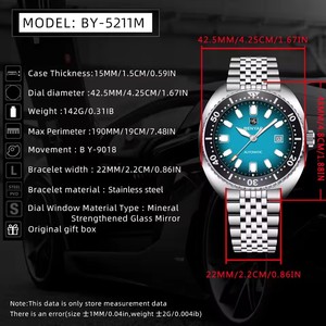 Montre mécanique automatique de luxe BENYAR 5211 pour homme, mode, affaires, calendrier lumineux, étanche, Reloj Hombre - Product Image 3