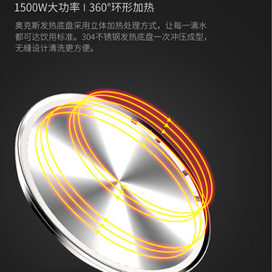 กาต้มน้ำไฟฟ้า AUX แก้วใส 1.5 ลิตร ปิดอัตโนมัติ ป้องกันน้ำแห้ง ฐานหมุนได้ 360 องศา สำหรับใช้ในครัวเรือน - Product Image 4