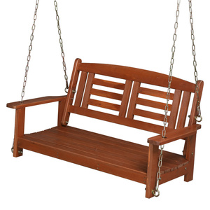 Columpio de madera doble marrón rojizo DB con cadena 500lbs capacidad 112*53*52cm DB para columpios de Patio - Product Image 3