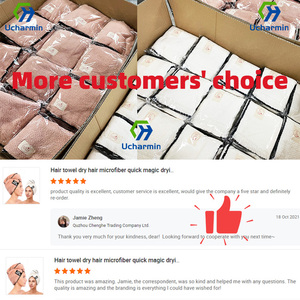 Ucharmin capelli <span class=keywords><strong>asciugamani</strong></span> capelli secchi in microfibra rapida asciugatura magica involucro turbanti per le signore bagno doccia testa asciugamano con bottoni - Product Image 3