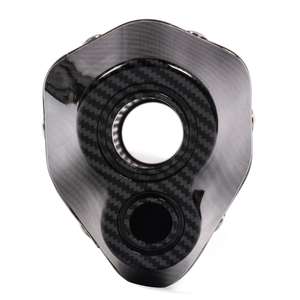 Silenciador de escape universal de acero inoxidable de 14.6 pulgadas para motocicletas, doble salida, patrón de carbono, entrada de 2 pulgadas (38-51 mm), soldado - Product Image 4