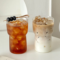 Gobelet à eau en verre borosilicate transparent de haute qualité, design cylindrique à large ouverture, 20 oz, avec logo personnalisé moderne, pour jus, lait, soda, café glacé