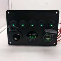 Pièces automobiles, panneau de commutateur à bascule à 8 gangues, 12-24 VDC, disjoncteur, double sortie USB 5V 1A/2.1A, courant maximal de 10A, matériau ABS