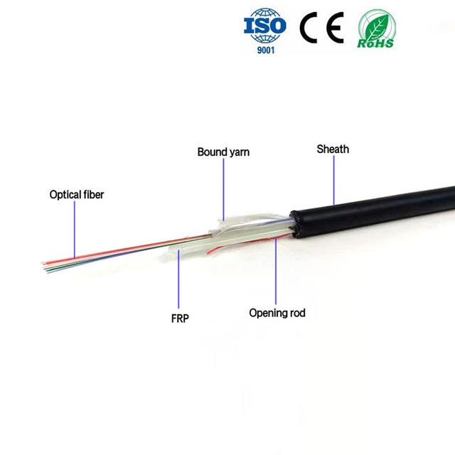 Factory YOFC Overhead ASU Cable Outdoor Fibra Optica G652d 4 6 8 Core Single Mode Fiber Optic Mini ADSS Cable 12 24 Hilos