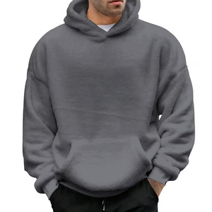 Sudadera con capucha de algodón grueso, talla grande, impermeable, con forro, diseño de bolsillo canguro, para hombre, corte holgado, lista para personalizar. - Product Image 6