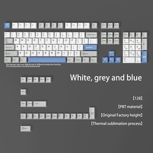 Tastiera meccanica Tastiera Tasto Tasto Tasto Tasto a Tasto 128 Tasto Bianco Blu Grigio Universale - Product Image 1