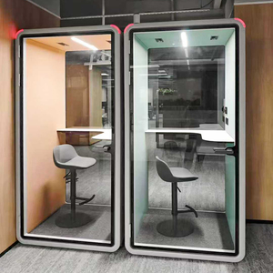 Easy Install Soundproof Work Booth Privacy Office Pod with Built in <b>Desk</b> Option - Product Image 1