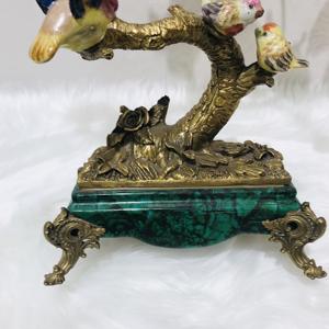 Chandelier européen et américain, décoration <span class=keywords><strong>de</strong></span> luxe, artisanat français salon véranda en cuivre pur en céramique, branches d'oiseaux été - Product Image 6