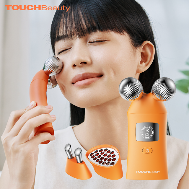 TOUCHBeauty 3-in-1 Handheld Microcurrent Facial Skin Massage Device USB-Powered for Face Body LCD Display Home Beauty Device