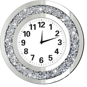 Custom 40cm Single Face Modern Quartz Analog Glass Rhinestone Sparkling Crystal <b>Wall</b> <b>Clock</b> for Living Room <b>Decor</b> - Product Image 1