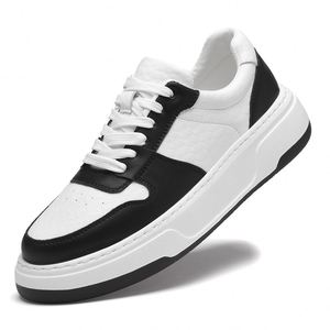 Zapatos de Hombre Blancos de Alta Calidad, con Cordones, de Cuero Genuino, Transpirables, Ligeros, Antideslizantes, con Plataforma de 7cm, a la Moda - Product Image 6