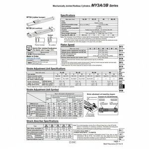 Catégorie de produit Cylindre sans tige pneumatique SMC MY3B32-350 cylindres mécaniquement articulés - Product Image 1