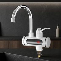 Chauffe-eau instantané sans réservoir avec écran de température en temps réel, coque rotative et ensemble de chauffage en acier inoxydable, certifié sécurité