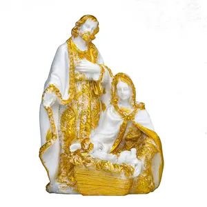 católica estatua de jesús Suppliers-Estatua personalizada de resina de Natividad para madre, María y bebé, minijesús, estatua familiar de Jesús