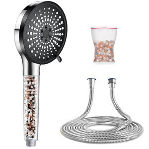 High Pressure Shower Head With 6 Spray Modes Hand Held Shower Head Filter For Hard Water