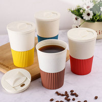 Bouteilles réutilisables de qualité alimentaire éco-neutres Tasse à café | Tasse en plastique Isolation thermique Applicable Couleurs esthétiques Passe au lave-vaisselle
