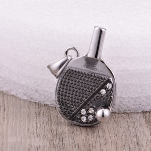 Colliers et pendentifs raquette de ping-pong en acier inoxydable 316L, accessoires de bijouterie, pendentif raquette de tennis, accessoires de sport - Product Image 5