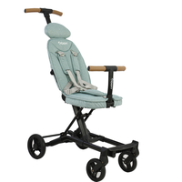 Poussette bébé Abon BS1698 légère en aluminium pliable 4 en 1, roues en tissu EVA, design multifonctionnel, ceinture de sécurité à cinq points