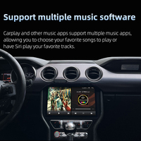 Lecteur DVD de voiture 11,5 pouces Android 13 CarPlay Android Auto Lecteur multimédia Écran tactile Radio de voiture GPS Navigateur GPS pour Ford Mustang 2015-2020