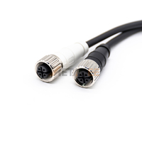 Cable Adaptador Divisor en Y M12 de 8 Pines con Código A Hembra a 2x M12 de 4 Pines Hembra, Conjunto de Cables Dobles para Distribución de Señales de E/S