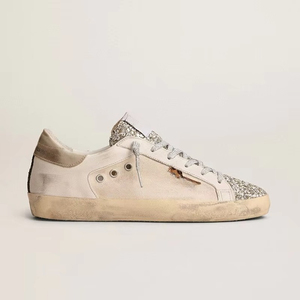 Zapatillas Clásicas Blancas de Piel Genuina para Mujer GGBD, Estilo Vintage Superstar con Estrella Dorada Brillante para Verano - Product Image 3