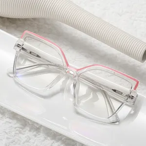 Sıcak satış şeker renkli gözlük çerçevesi alaşım çerçeve gözlük tam jant gözlük kadın yaylı menteşeler ShortSighted Oculos De95977