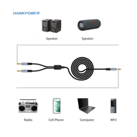 Câble audio stéréo plaqué or 2 en 1, mâle 3,5 mm vers double mâle 1/8 TRS, 1 m, 2 m, 3 m