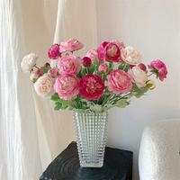 Bunga Ranunculus Buatan Tangan Sutra Berkualitas Tinggi 50cm Warna Dusty Pink, Modern 3 Kepala, Tahan Lama untuk Dekorasi Rumah, Pernikahan, dan Pesta