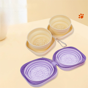 Mangkuk Lipat Silikon 2 in 1 untuk Hewan Peliharaan dengan Penutup Ritsleting untuk Membawa Mangkuk Makan Kucing dan Anjing ke Luar Ruangan - Product Image 4