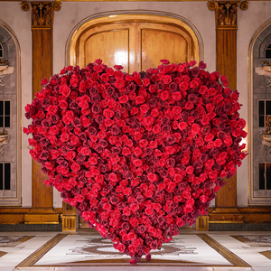 ดอกไม้ประดิษฐ์รูปหัวใจสีแดงองค์ประกอบตกแต่งงานแต่งงานและงานเลี้ยงที่สร้างสรรค์ - Product Image 1
