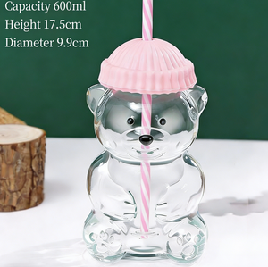 Yaratıcı Özel Tasarım Ayı Şeklinde (600ml) Yeniden Kullanılabilir Şeffaf Su Bardağı, Kahve Bardağı ve Sütlü Çay Bardağı, Stokta, Instagram Çok Satanlar - Product Image 4