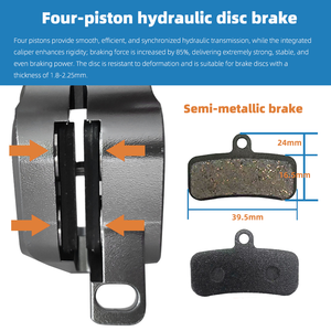 Juego <span class=keywords><strong>de</strong></span> Frenos <span class=keywords><strong>de</strong></span> <span class=keywords><strong>Disco</strong></span> Hidráulicos para Bicicleta AFTFA MTB Downhill Universal <span class=keywords><strong>de</strong></span> 4 Pistones - Product Image 4