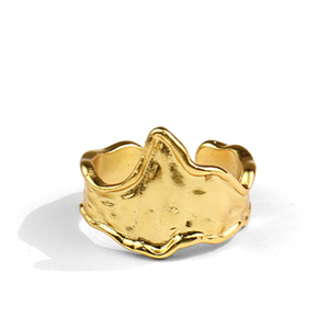 Anillo de Dedo Retro de Edición Ancha Irregular de Latón 2021, Anillos de Joyería Chapados en Oro para Parejas - Product Image 1