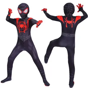 Kostum Pesta Natal Anak SpiderMan, Kostum Cosplay Modern SpiderMan, Kostum Pesta Natal untuk Anak