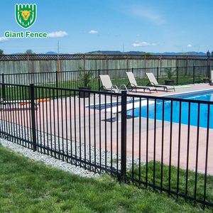 Clôture en acier galvanisé, panneaux de clôture en <span class=keywords><strong>fer</strong></span> forgé, clôture en métal tubulaire noir - Product Image 3