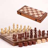 15'' magnetisches hölzernes Schachspiel-Set Klappbrett Schachstücke Aufbewahrungsslots Schachset für Anfänger Kinder Erwachsene
