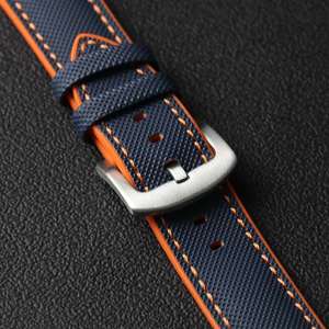 Cinturino <span class=keywords><strong>per</strong></span> Orologio in Gomma di Alta Qualità con Fibbia in Acciaio Inossidabile, Ibrido in Nylon e Silicone, Impermeabile - Product Image 4