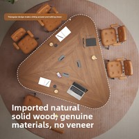 HYZ-250X Table de conférence Jizeng en bois massif de forme irrégulière pour 6 personnes, luxe léger, haut de gamme, pour réceptions