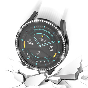 Carcasa de Marco duro para <span class=keywords><strong>Samsung</strong></span> <span class=keywords><strong>Galaxy</strong></span> <span class=keywords><strong>Watch5</strong></span>/4 40mm <span class=keywords><strong>44mm</strong></span> Funda protectora de reloj de PC hueco de diamante de fila única de lujo - Product Image 5