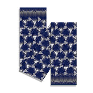 Tissu En Soie Africaine Et Motif Tissus Africains Broderie Tissu Vêtements Africains Couple Attire Tissu En Soie Africain <span class=keywords><strong>Bleu</strong></span> Noir - Product Image 6
